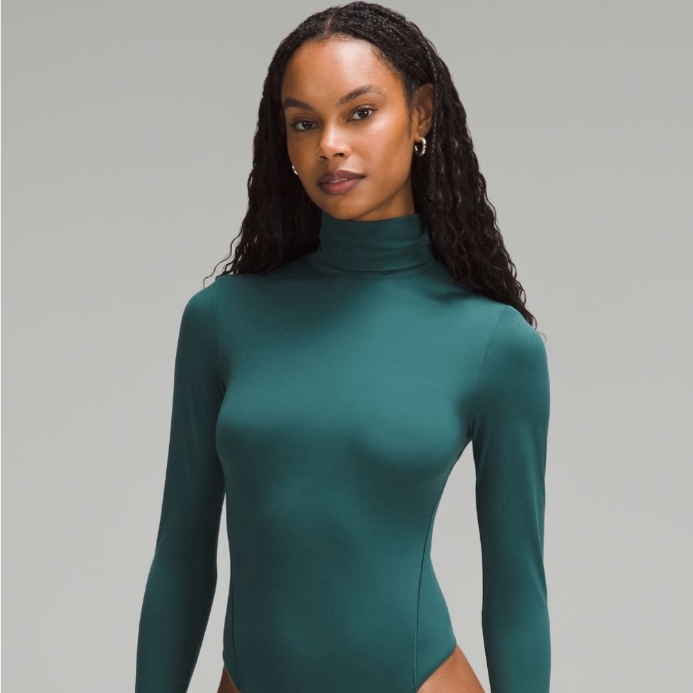 Lululemon Wundermost Bodysuit Turtleneck Storm Teal Small NWT